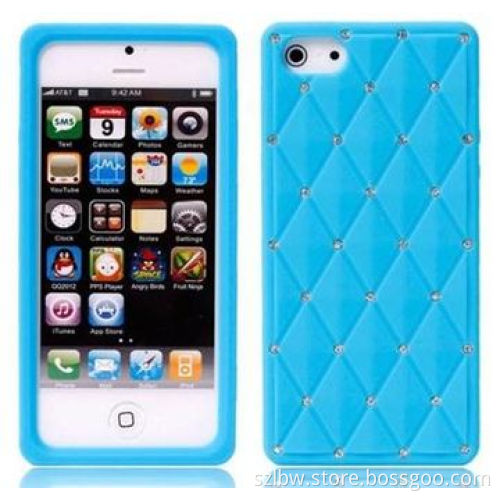 Bling Crystal Diamond Soft Gel Silicone Skin Cases for iPhone 4/4S with New Fashionable Design